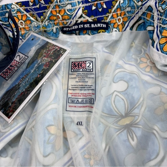 SAINT BARTH MC2 Light fabric mens swim shorts maiolica sunflower macro print - Picture 5 of 6